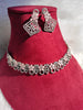 N0476_Gorgeous necklace embellished with american diamond stones with a touch of pink stones with delicate work.
