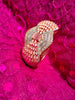 B0272_Gorgeous grand bracelets studded with delicate work of american diamond stones with a touch of pink stones.