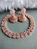 N0443_Designer american diamond embellished necklace with a touch of delicate stone work.