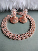 N0443_Designer american diamond embellished necklace with a touch of delicate stone work.