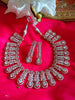 N0452_Ravishing designer American Diamond stones embellished necklace set with delicate stone work .