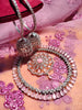 N0463_Elegant  designer American Diamond stones embellished necklace set with delicate stone work with a touch of light pink stones.