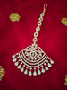 M021_Beautiful Broad design rose gold American diamond studded Maang tika.