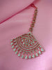 M021_Beautiful Broad design rose gold American diamond studded Maang tika.