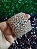 B0310_Designer rose gold broad  bracelets studded with delicate work of american diamond stones.