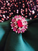 R040_Lovely American Diamond studded ring with a touch of pink stones.