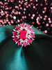 R040_Lovely American Diamond studded ring with a touch of pink stones.