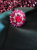R040_Lovely American Diamond studded ring with a touch of pink stones.