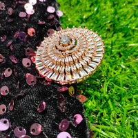 R043_Gorgeous designer American Diamond studded statement ring with delicate stone work.