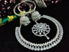 N0483_Gorgeous designer necklace embellished with american diamond stones with a touch of delicate stone  work.