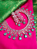 N0534_Lovely designer rose gold choker necklace embellished with american diamond stones with delicate work.