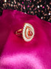 R048_Lovely tear drop design American Diamond studded statement ring with delicate stone work.