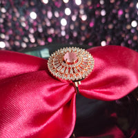 R054_Elegant designer American Diamond studded statement ring with delicate stone work.