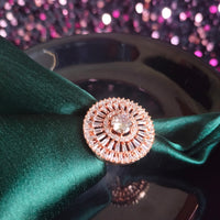 R050_Elegant designer American Diamond studded statement ring with delicate stone work.