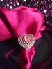 R055_Lovely heart design American Diamond studded statement ring with a touch of pink stone.