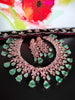 N0534_Lovely designer rose gold choker necklace embellished with american diamond stones with delicate work.