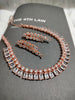 N0473_Classy American Diamond stones embellished necklace set with delicate stone work .
