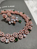 N0437_Elegant american diamond embellished necklace with a touch of green stone work.