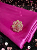 R055_Elegant  flower design rose gold American Diamond studded statement ring with delicate stone work.