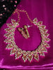 N0539_Lovely designer choker necklace studded with american diamond stones with a touch of pink stones.