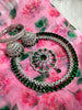 N0572_Gorgeous designer necklace embellished with american diamond stones with a touch of green stones.