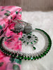 N0572_Gorgeous designer necklace embellished with american diamond stones with a touch of green stones.