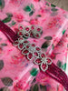 N0575_Classic designer crystal with floral design pendant choker necklace set studded  with  American diamond stones.