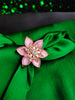R068_Gorgeous flower design American Diamond studded statement ring studded with pink stones.