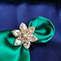 R064_Gorgeous flower design American Diamond studded statement ring.