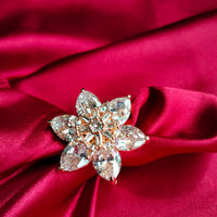 R064_Gorgeous flower design American Diamond studded statement ring.