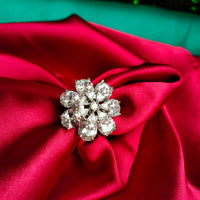 R061_Lovely flower design American Diamond studded statement ring.