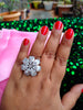 R061_Lovely flower design American Diamond studded statement ring.