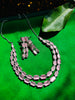 N0570_Elegant square design layered necklace embellished with american diamond stones.