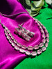 N0570_Elegant square design layered necklace embellished with american diamond stones.