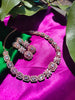 N0576_Lovely designer rose gold choker necklace embellished with american diamond stones.
