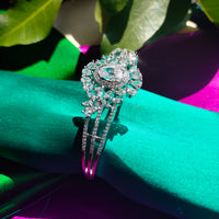 B0320_Lovely designer bracelets studded with delicate work of american diamond stones.