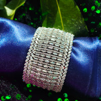 B0323_Grand designer bracelets studded with delicate work of american diamond stones.