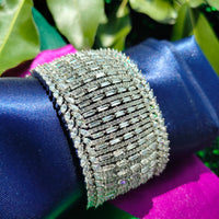 B0323_Grand designer bracelets studded with delicate work of american diamond stones.