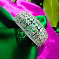 B0326_Grand designer bracelets studded with delicate work of american diamond stones.