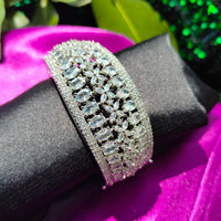 B0326_Grand designer bracelets studded with delicate work of american diamond stones.