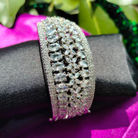 B0326_Grand designer bracelets studded with delicate work of american diamond stones.
