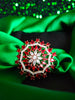 R078_Classic Grand circular design rose gold American Diamond studded statement ring with a touch of red stones.