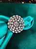 R076_Grand Designer rose gold American Diamond studded statement ring.