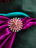 R089_Grand flowery design rose gold American Diamond studded statement ring with delicate stone work.
