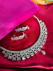 N0599_Classy designer choker necklace embellished with american diamond stones.