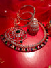 N0505_Gorgeous  designer rose gold american diamond embellished necklace set with a touch of  multi colour