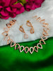 N01200_Elegant design Rose Gold Polished American Diamond choker necklace studded with beautiful dazzling stones with delicate white work.