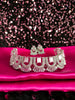N02010_Gorgeous  designer silver polished American diamond embellished choker necklace set with a touch of Pink & white stones.