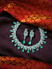 N03029_Gorgeous  designer silver polished American diamond embellished choker necklace set with a touch of mint & white stones.