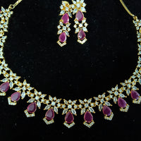 Pleasing and graceful necklace laden with exquisite work of American Diamond stones
